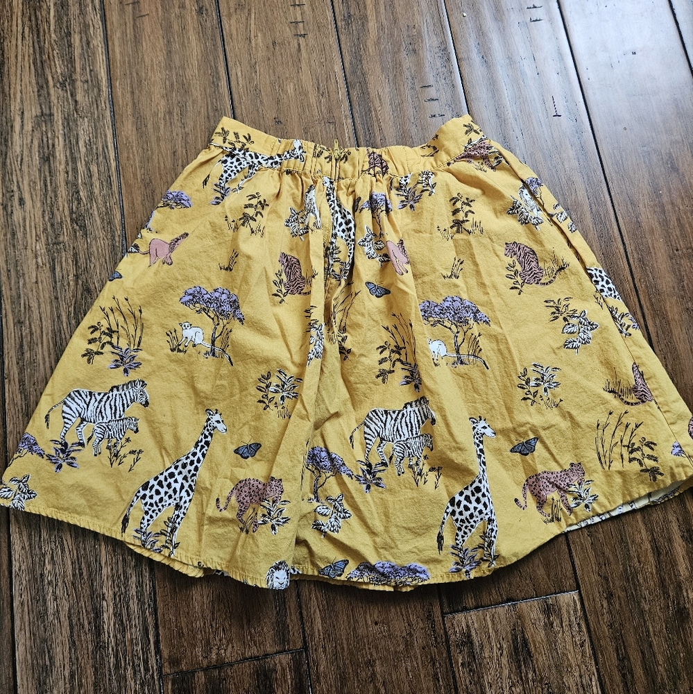 Modcloth Yellow Pleated Skater Skirt‎ S - Picture 6 of 6
